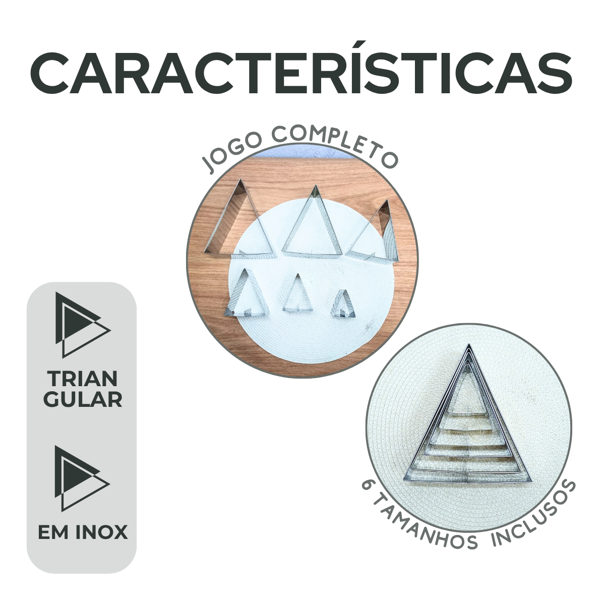 Jogo Cortador Croissant Aço Inox 6 Peças