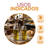 Kit 2 Galheteiro Vidro 100ml Com Suporte Inox Mesa