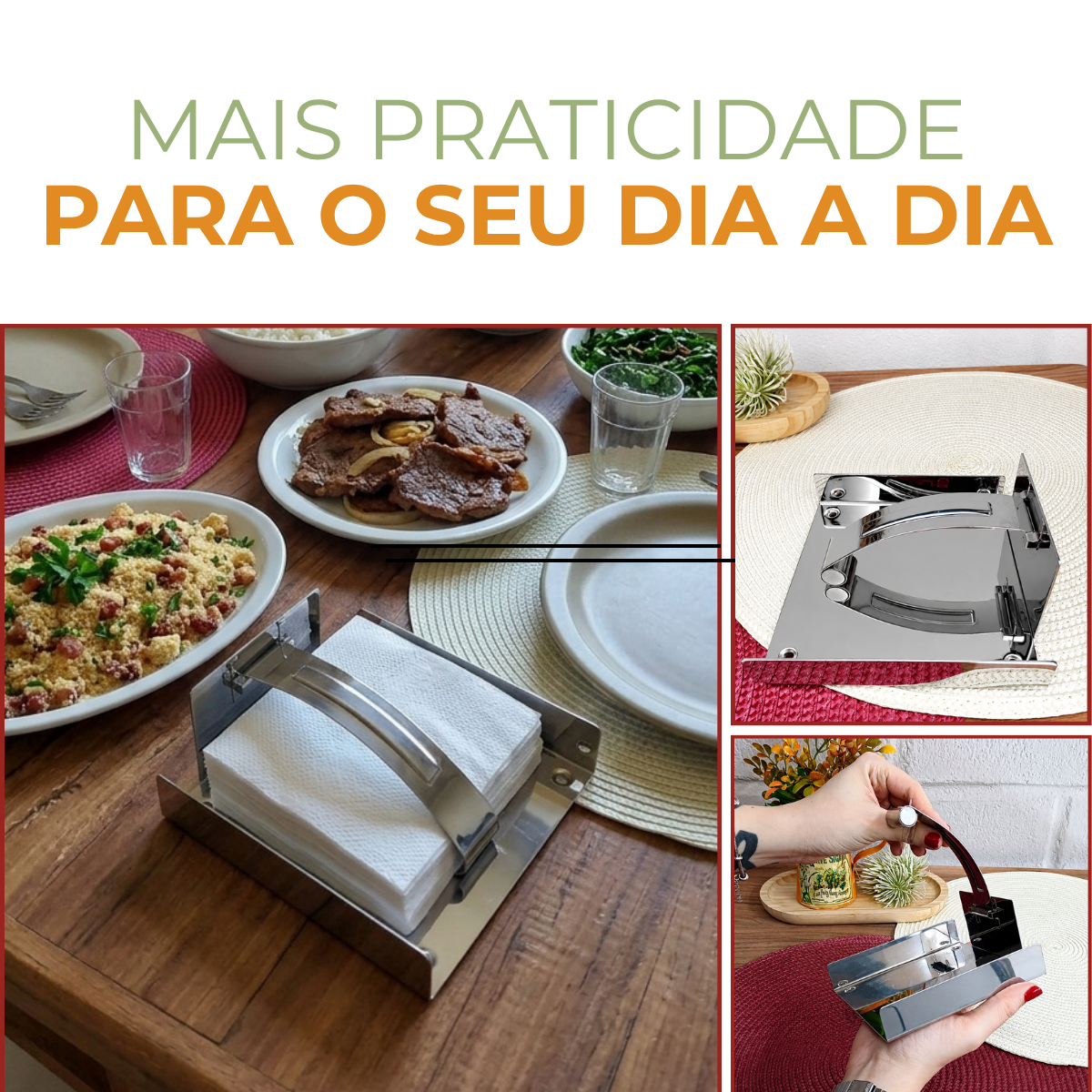 Porta Guardanapo Aço Inox