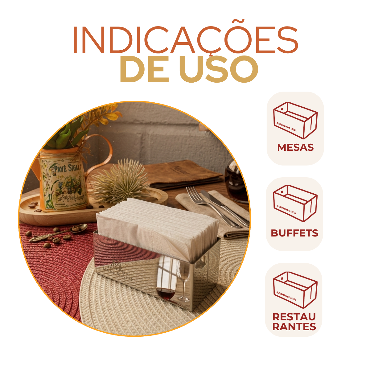 Porta Sache Aço Inox