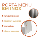 Porta Menu Aço inox