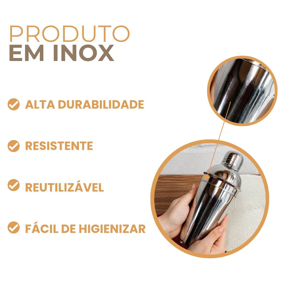 Coqueteleira Open Bar Aço Inox