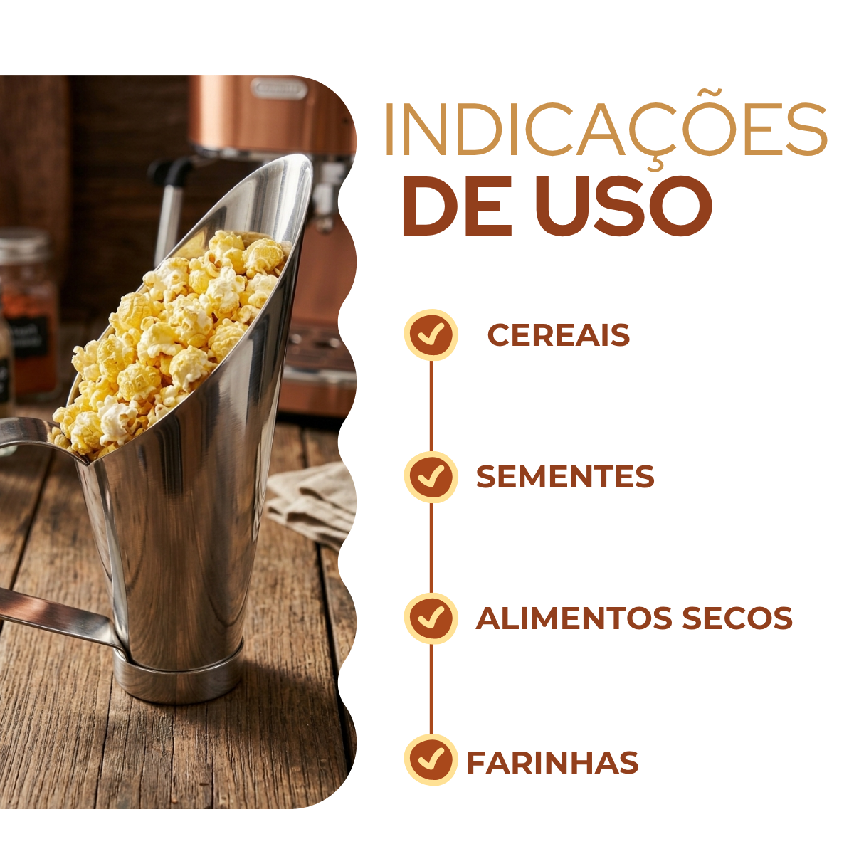 Concha de Cereais Aço Inox 150g