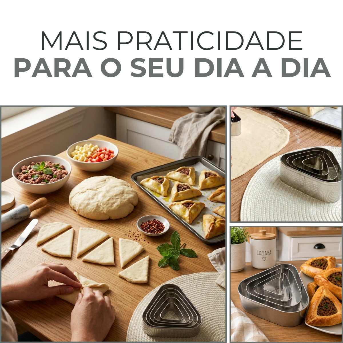 Jogo Cortador Esfirra Aço Inox 4 Peças