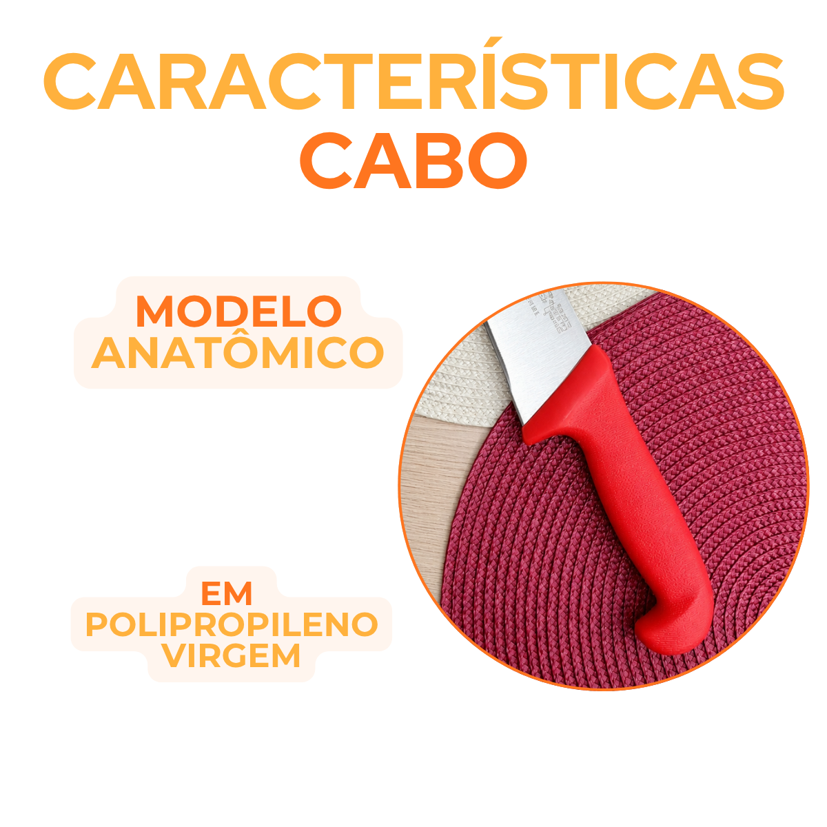 Faca Cheff 8° Cabo Vermelho