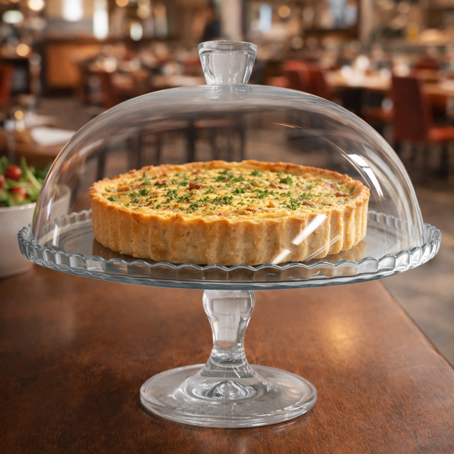 Prato Bolo Com Tampa e Pé em Vidro Main Image
