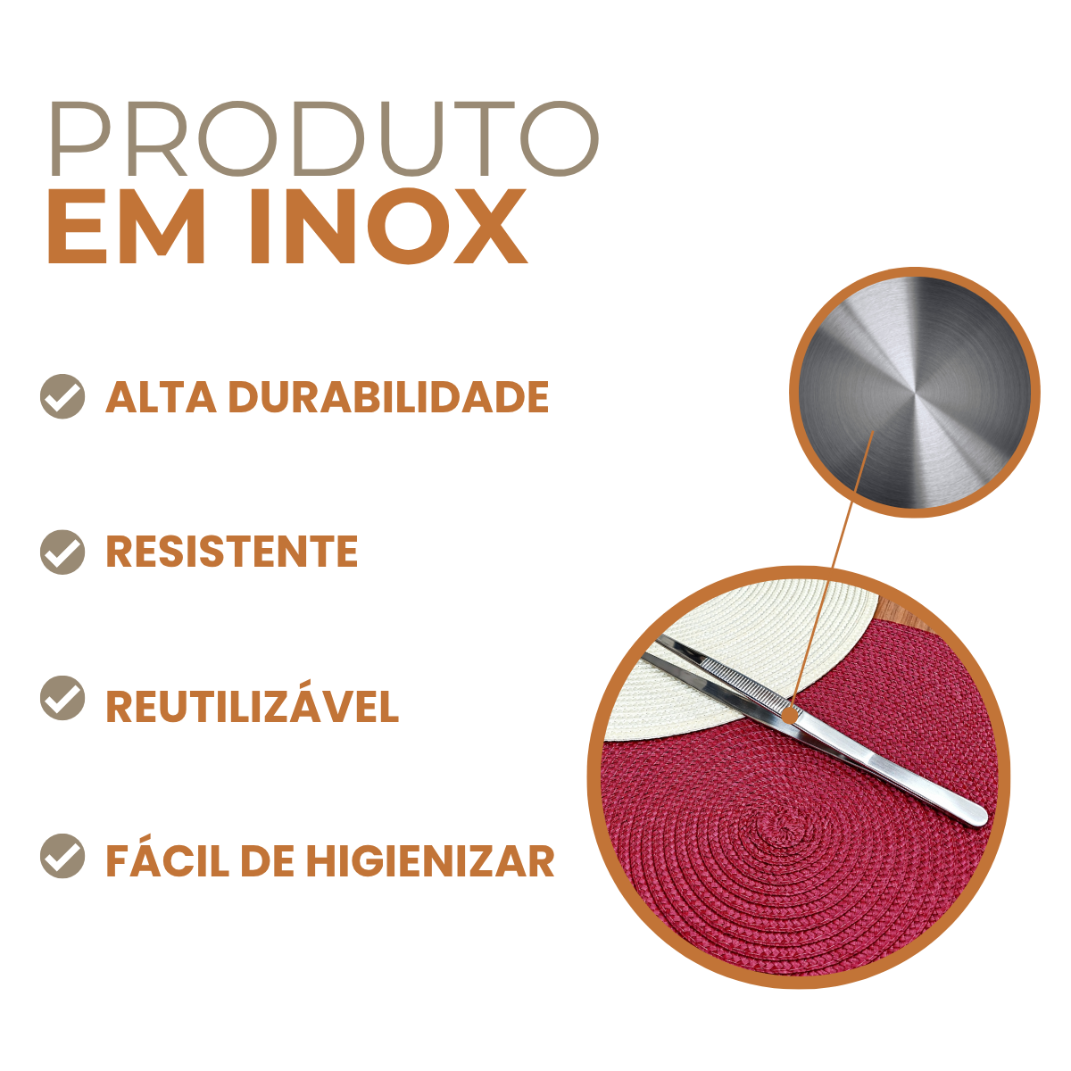 Pinça Culinária Reta 30cm Profissional