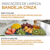 Bandeja Pequena Cinza 35cm Servir Plástico