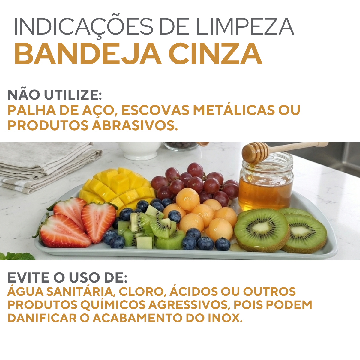 Bandeja Pequena Cinza 35cm Servir Plástico