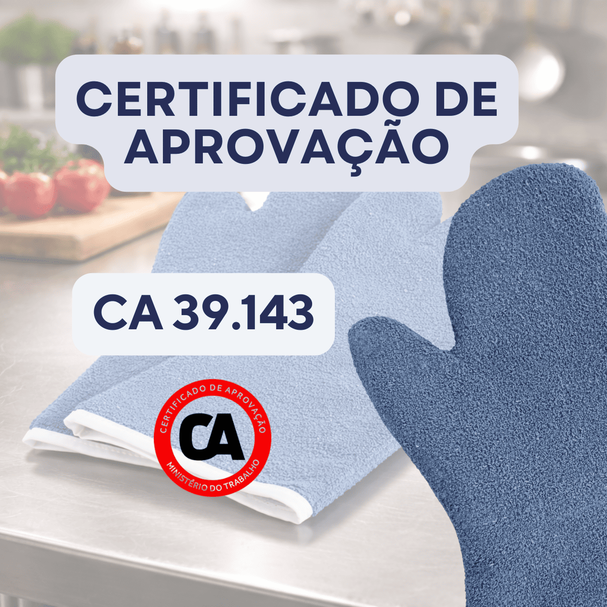 Par Luva Grafatex Azul Até 350 Graus