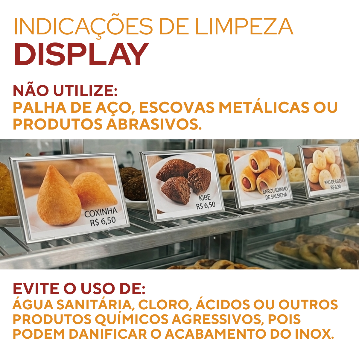 Display Aço Inox Identificação