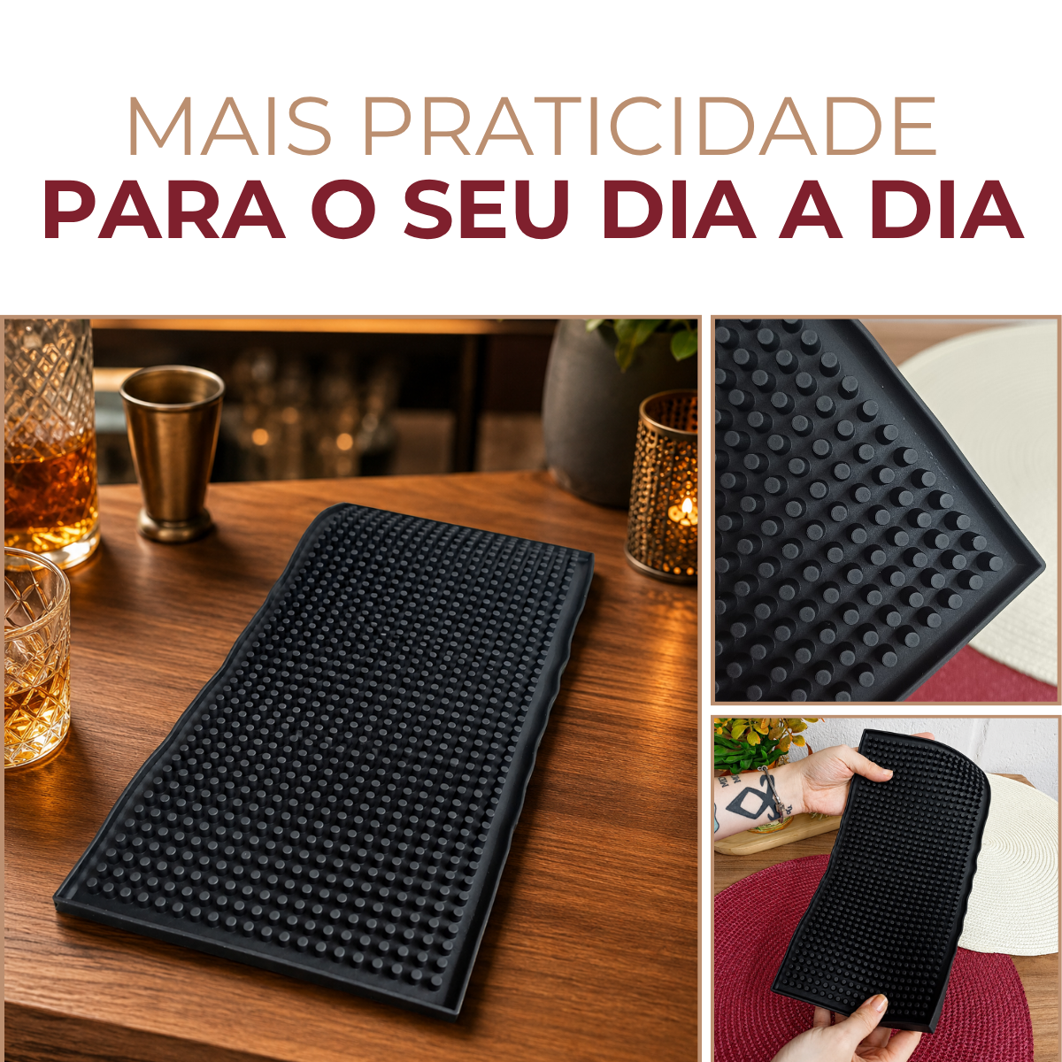 Tapete de Copos Silicone 30cm