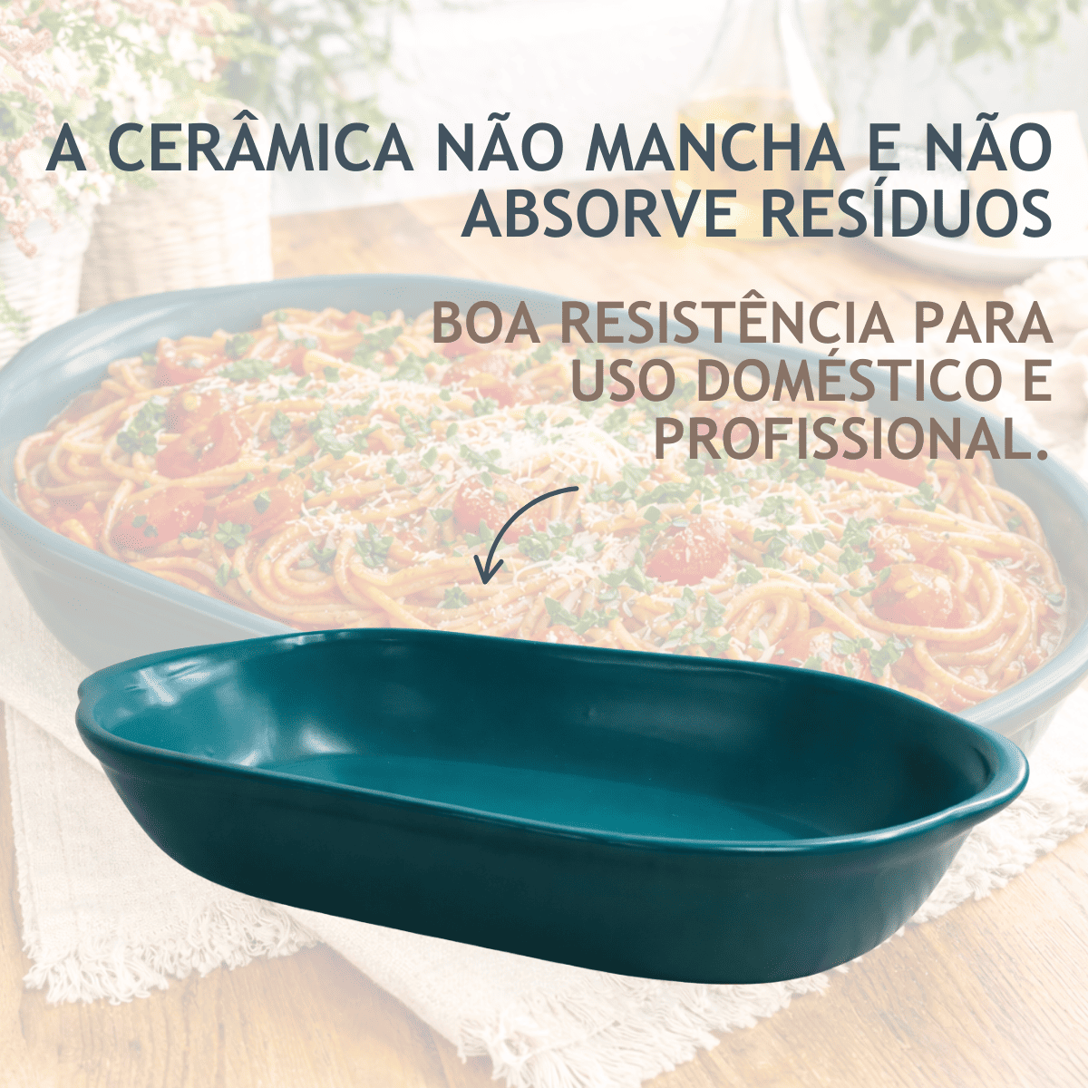 Travessa Oval G Jade de Cerâmica 2,3L