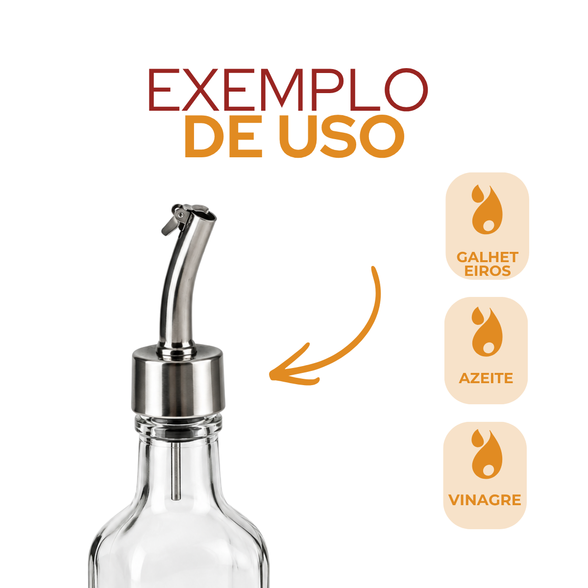 Bico Galheteiro Curvo Aço Inox