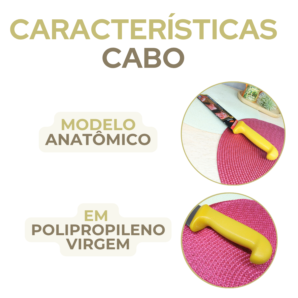 Faca Cheff 8° Cabo Amarelo