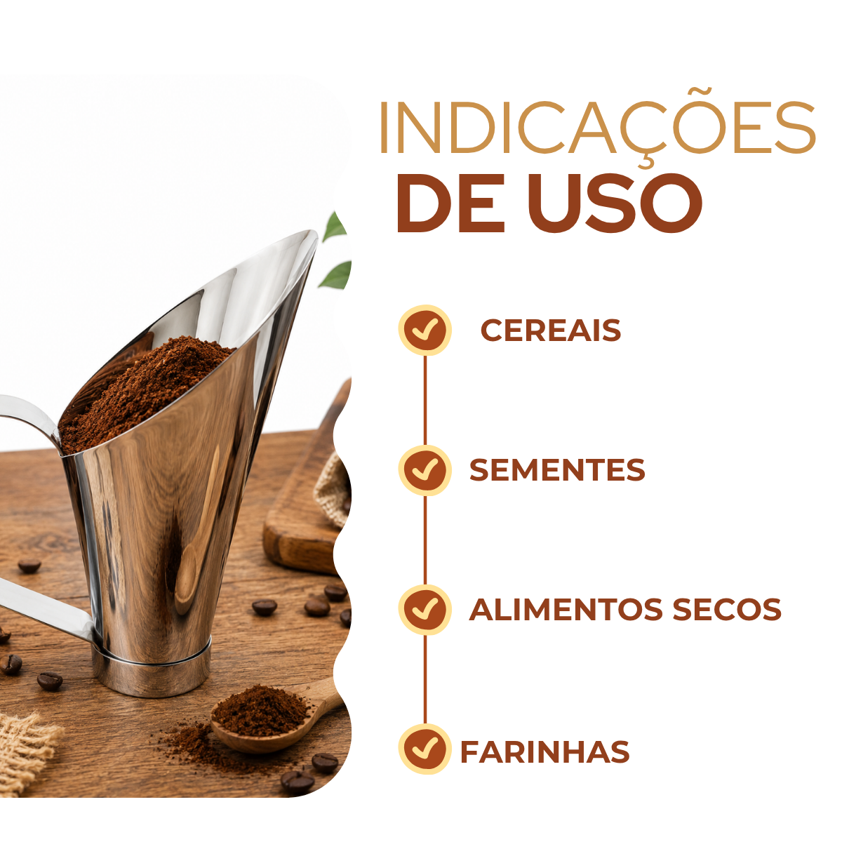 Concha Cereais Aço Inox 100g