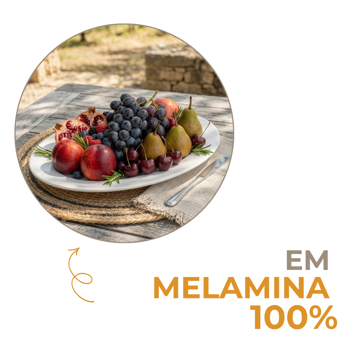 Travessa Oval Melamina 35cm Servir