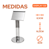 Display Mesa Identificação Grande Aço Inox