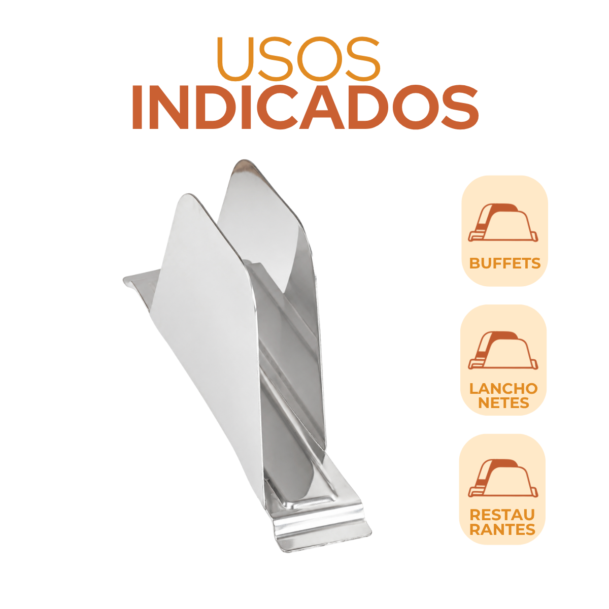 Porta Guardanapo Mesa Aço Inox