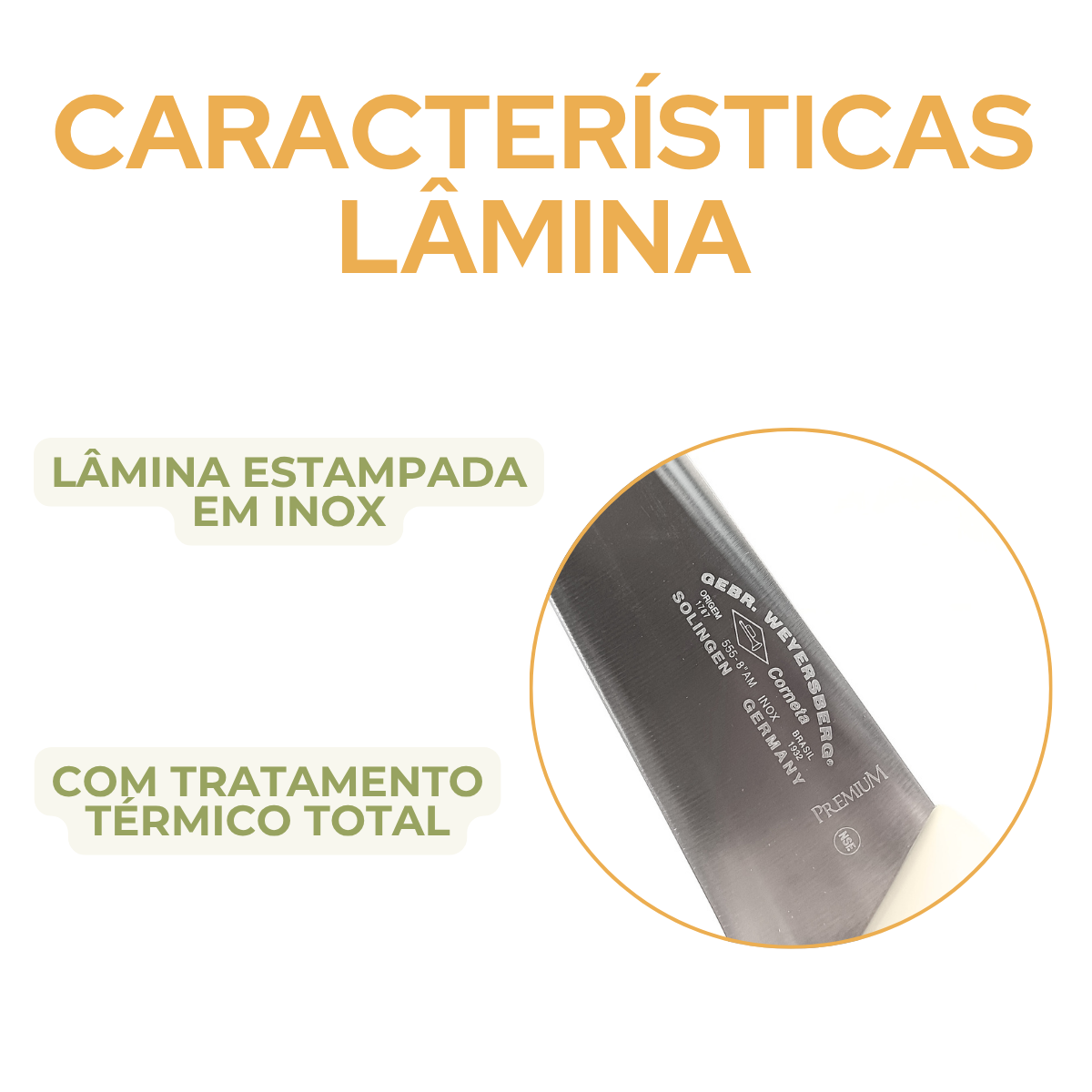 Faca Cheff Cabo Branco 10°
