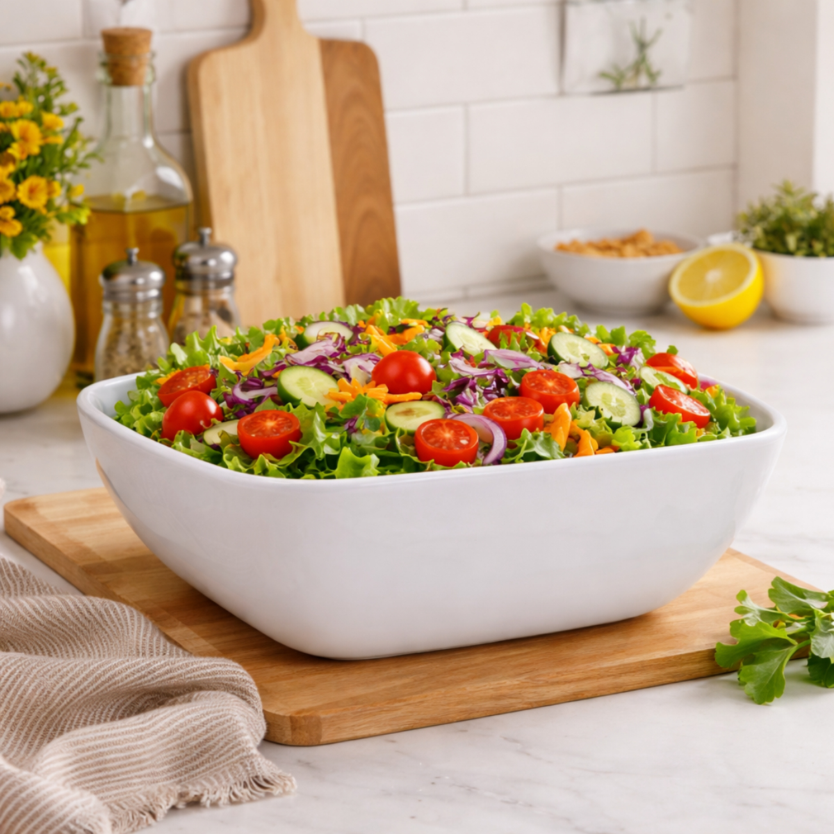 Saladeira Quadrada Melamina 4Litros