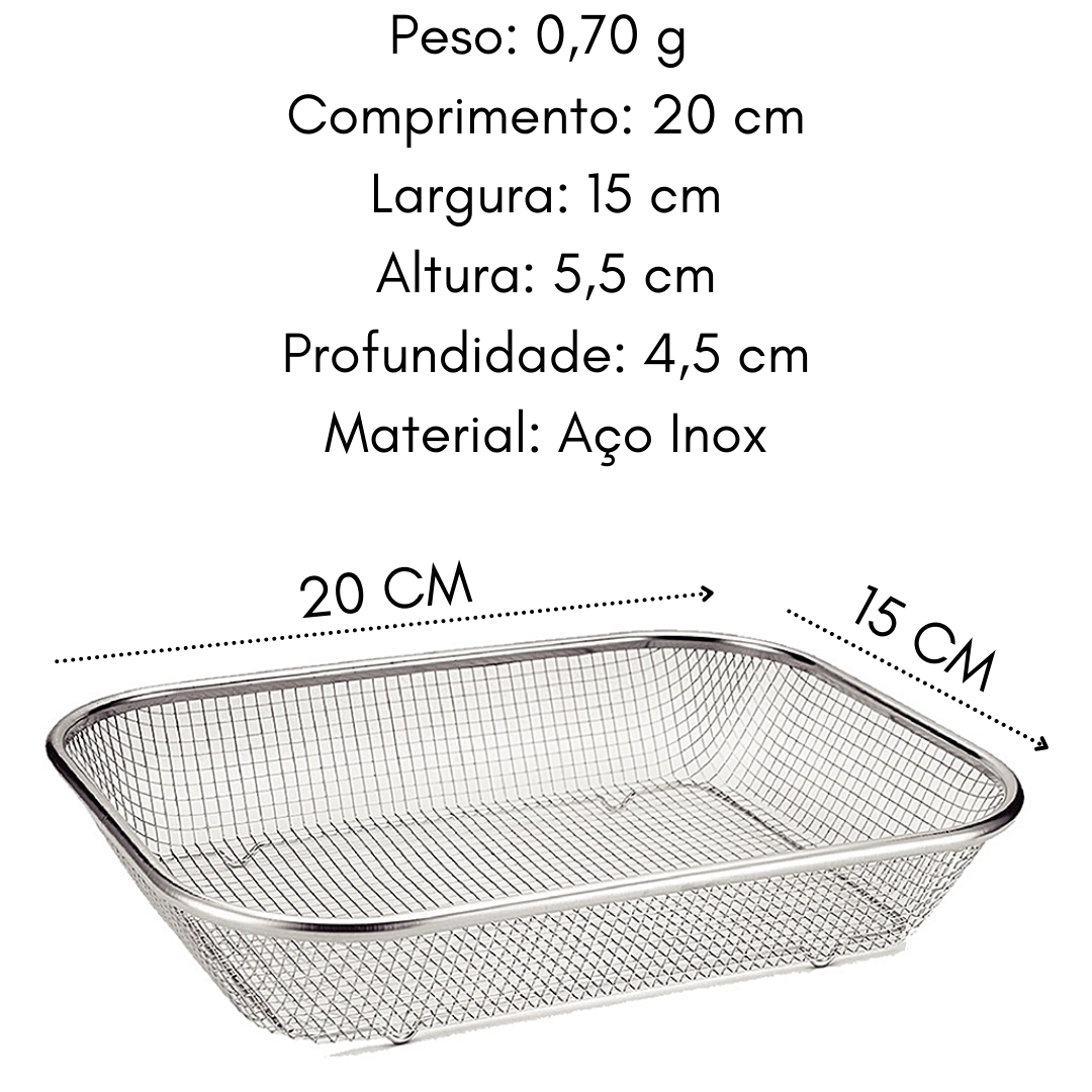 Escorredor Multiuso em Aço inox Pequeno Mimo Style
