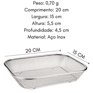 Escorredor Multiuso em Aço inox Pequeno Mimo Style