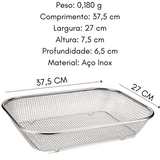Escorredor Multiuso em Aço Inox Grande - A Gourmet