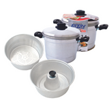 Conjunto 3 em 1  Panela Forma e Forma a Vapor de Aluminio - A Gourmet