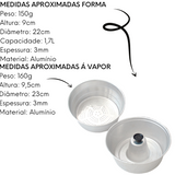 Conjunto 3 em 1  Panela Forma e Forma a Vapor de Aluminio - A Gourmet