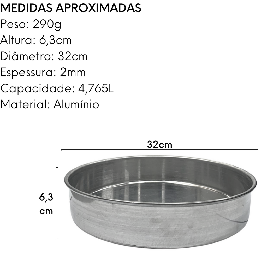 Forma Redonda Polida N32 em Aluminio 4,7L Arary