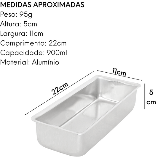 Forma Retangular de Aluminio 900ml