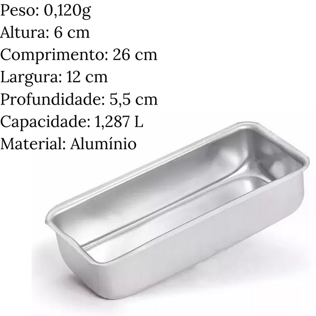 Forma de Pão e Bolo Retangular em Aluminio Main Image