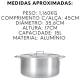 Caçarola Hotel N34 de Alumínio 5L - A Gourmet