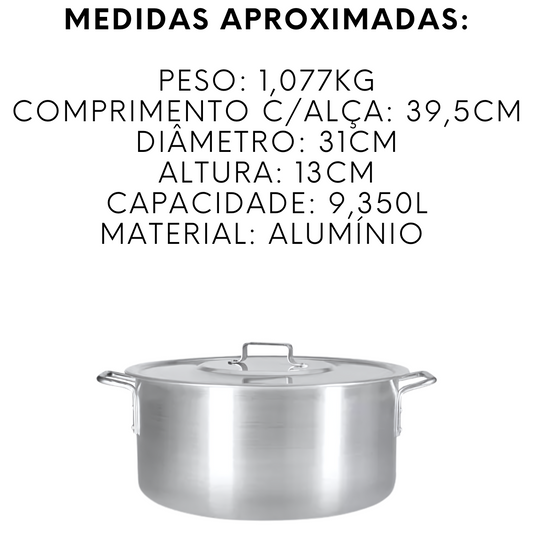 Caçarola Hotel N30 de Aluminio 9,350L