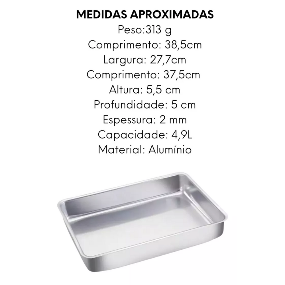 Forma Retangular Alta Reta N2 de Aluminio Arary