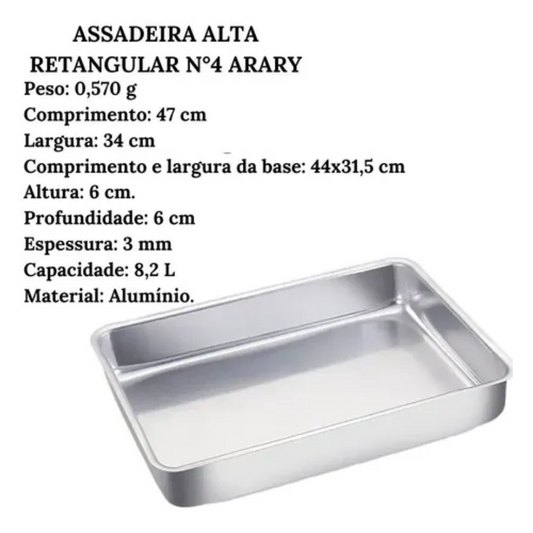 Forma Retangular Alta Reta N4 de Aluminio