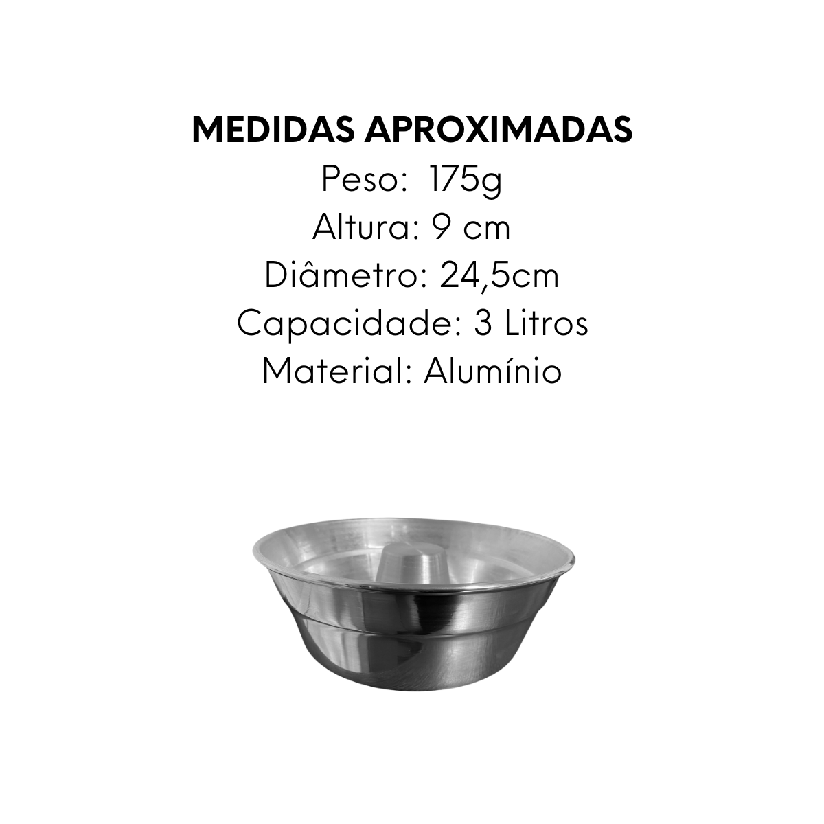 Forma Para Bolo N24 de Aluminio 25cm Arary