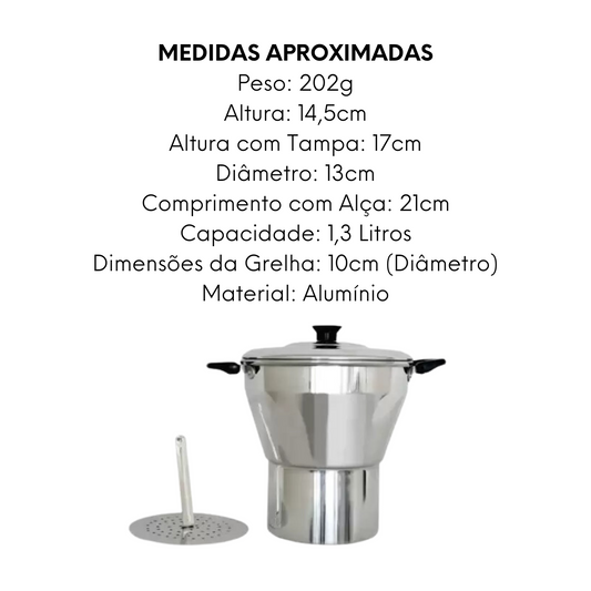 Cuscuzeira N13 em Aluminio 1,3L