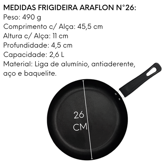 Frigideira em Aluminio Araflon N26