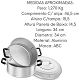 Caçarola a Vapor N32 Cabo Baquelite 2 Peças em Aluminio