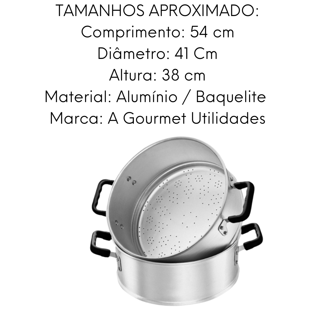 Caçarola Hotel Vapor em Aluminio Asa Baquelite ABC