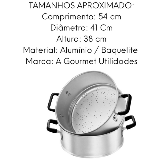 Caçarola Hotel Vapor em Aluminio Asa Baquelite