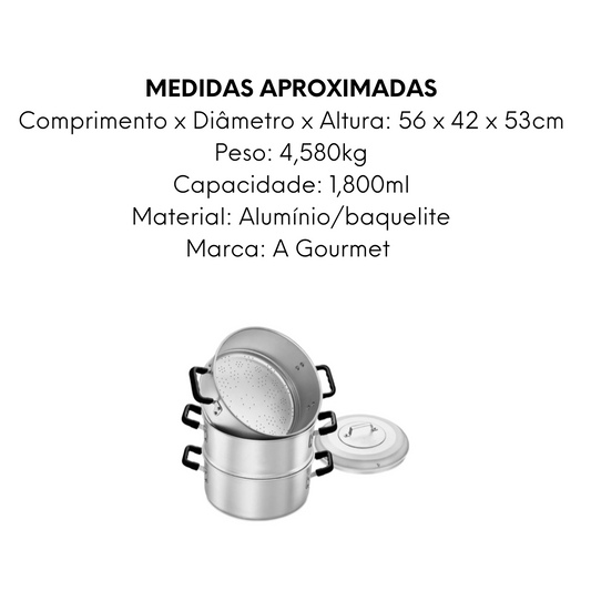 Caçarola a Vapor em Aluminio