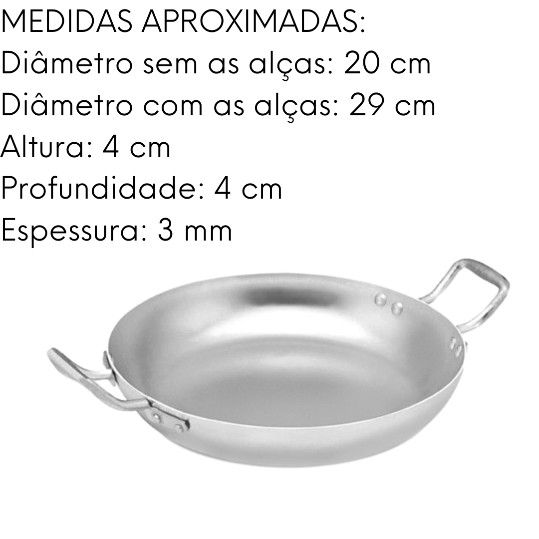 Frigideira Pergaminho Com Duas Alças em Aluminio ABC