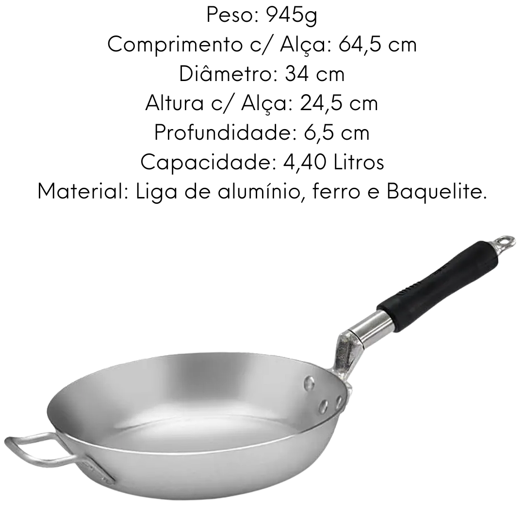 Frigideira Hotel em Aluminio N34 Com Cabo Baquelite ABC