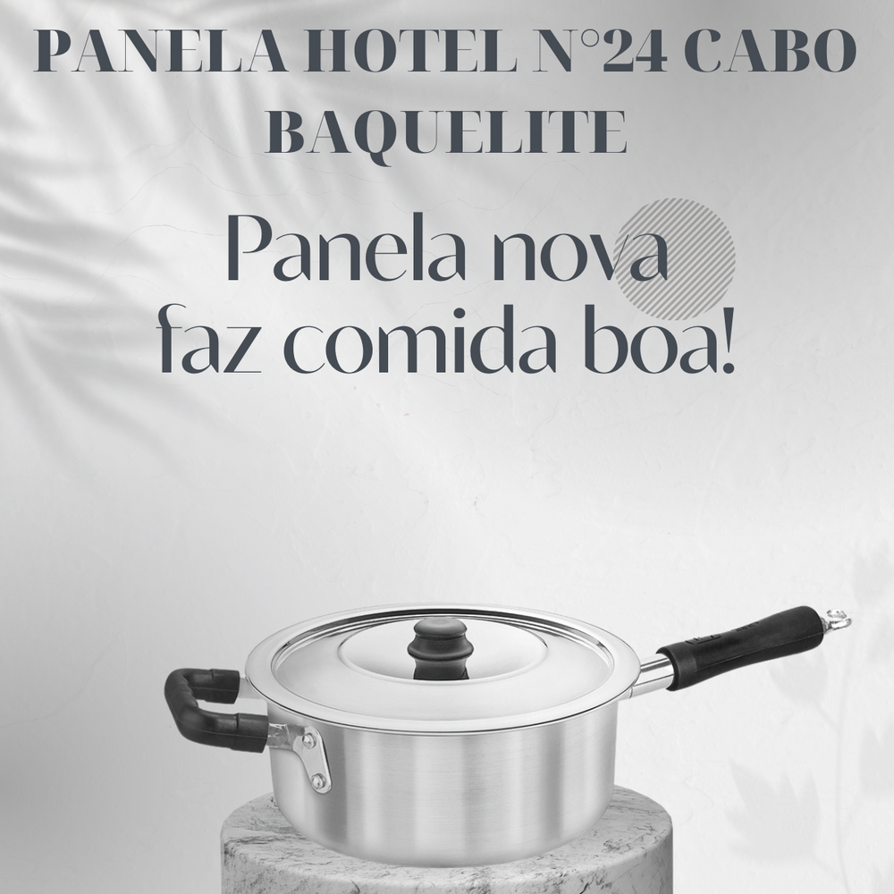 Panela Hotel N24 de Aluminio Cabo Baquelite 4,9L - A Gourmet
