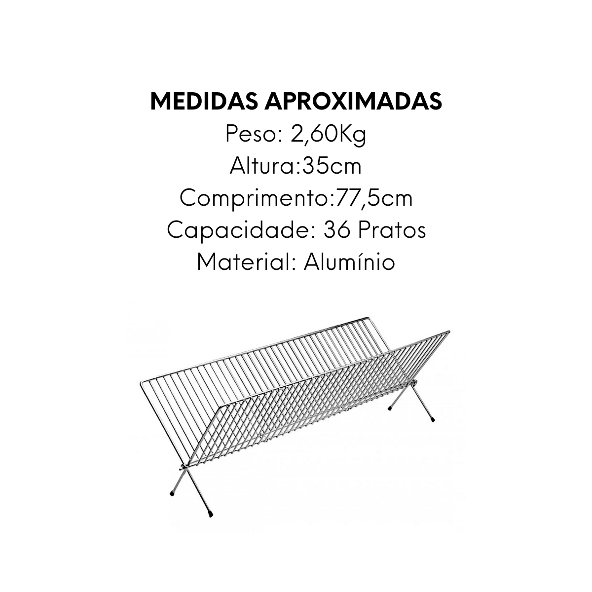 Secador de 36 Pratos Hotel em Aluminio ABC