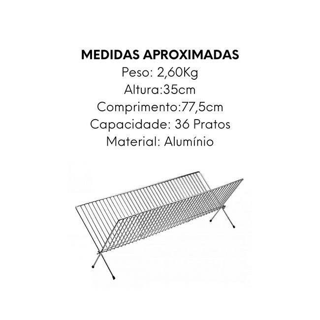 Secador de 36 Pratos Hotel em Aluminio Main Image