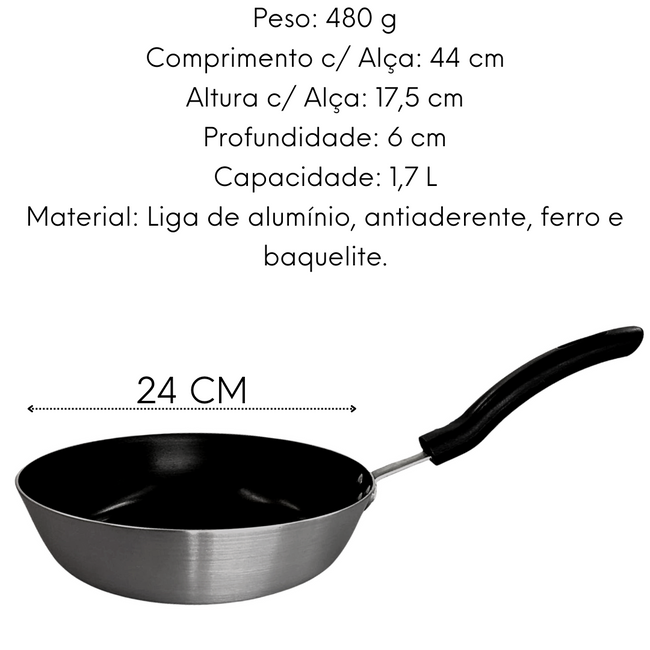 Frigideira Antiaderente Hotel N24 Com Cabo Baquelite Main Image